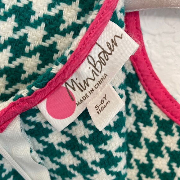 Mini boden girls retro check pinafore dress. - Picture 7 of 12